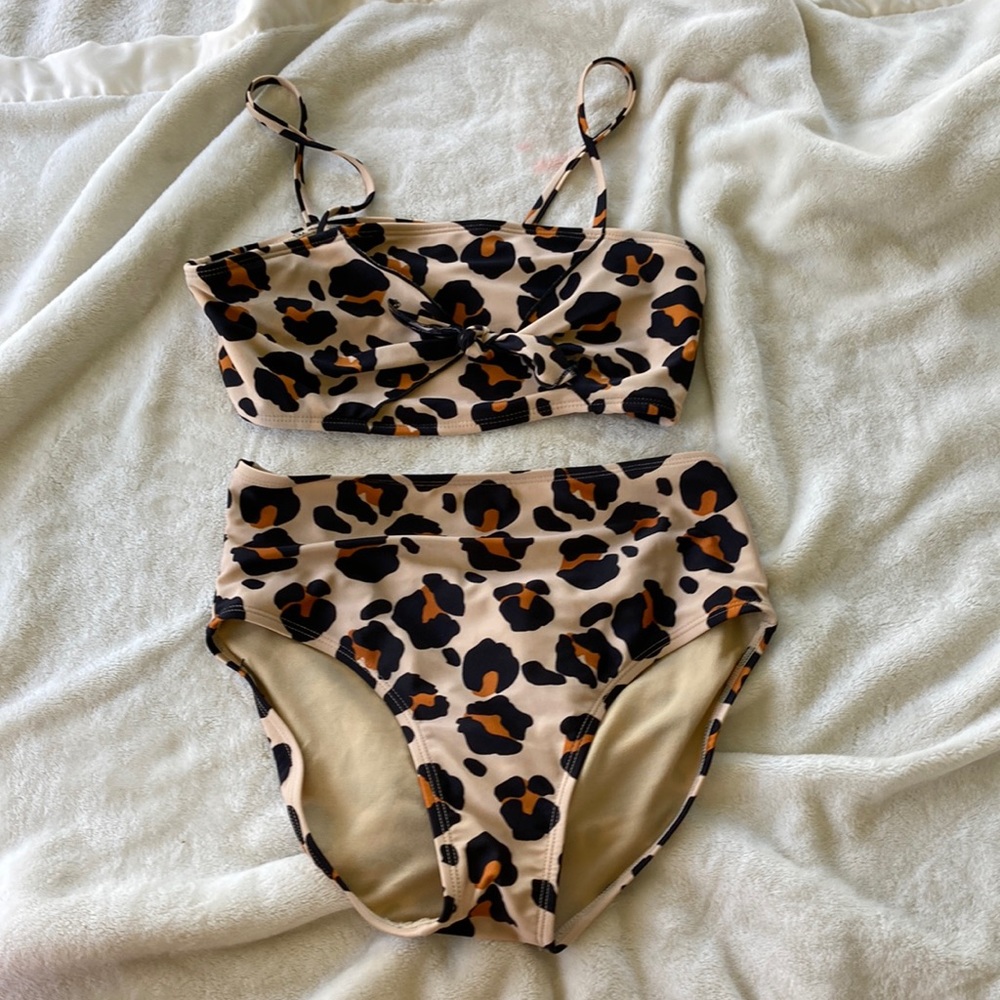KIDS Art Class Cheetah Print 2 Piece Bathing Suit